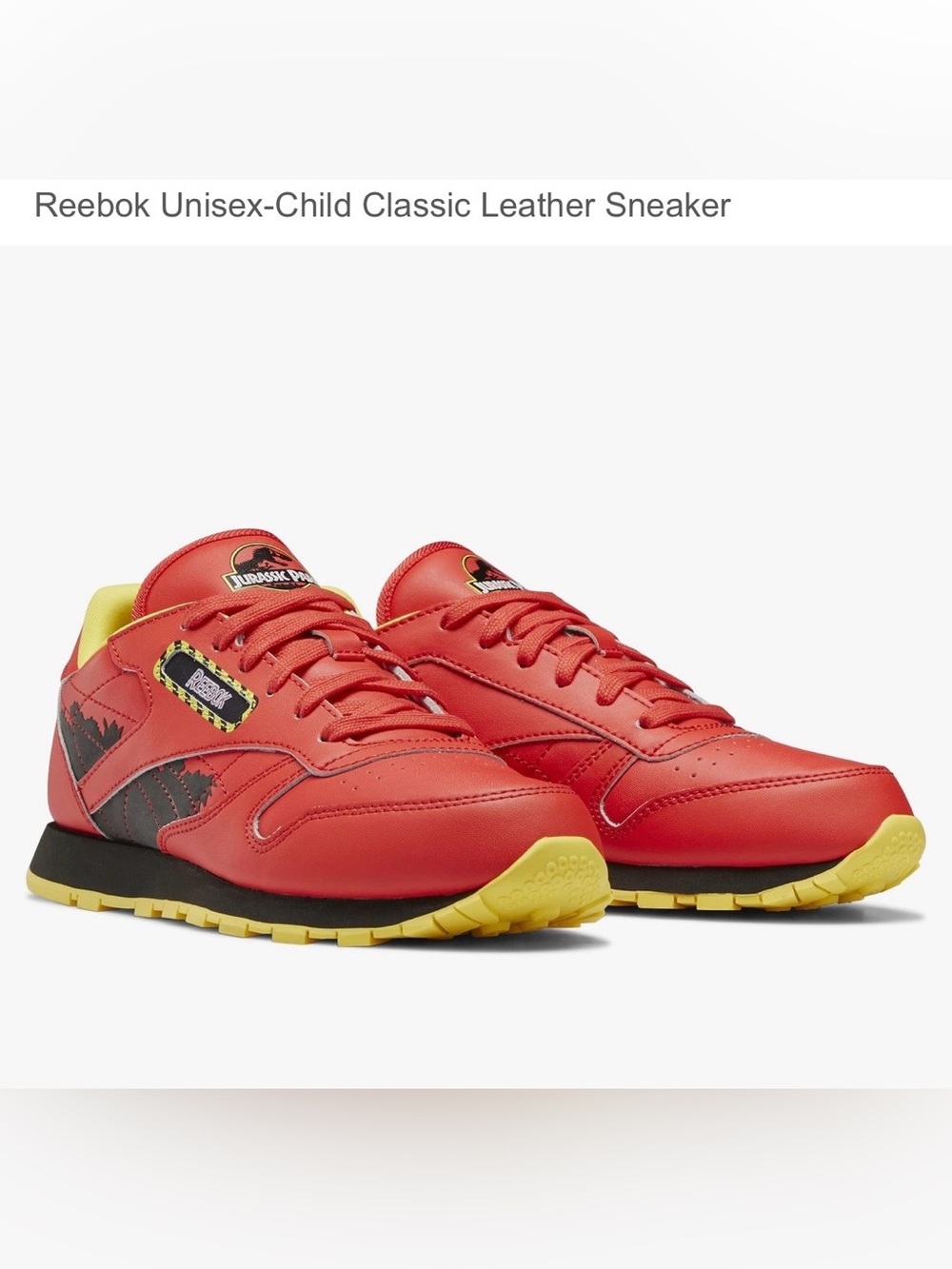 Kids Jurassic Park Themed Reebok Sneakers